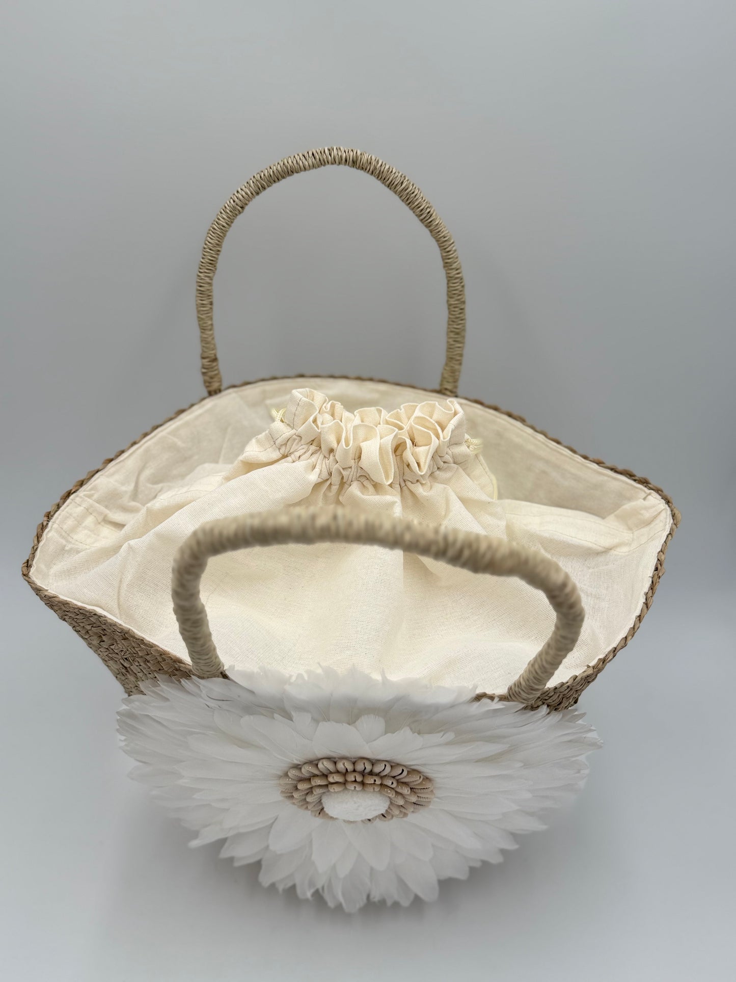 La Brisa Flower Tote White