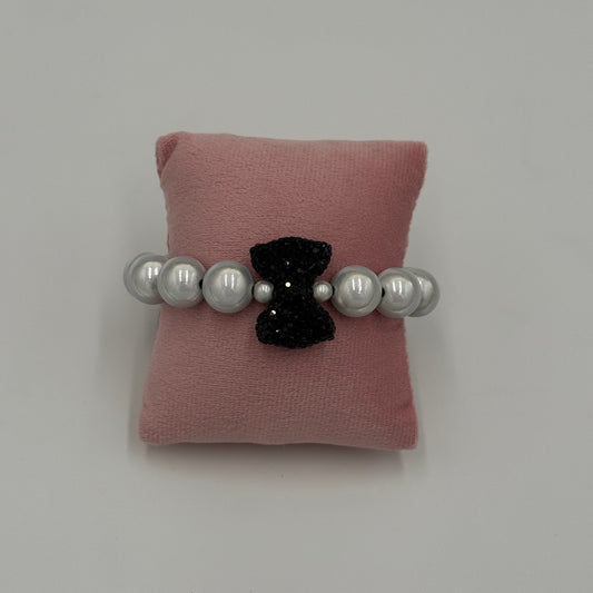 Armband "La Brisa – Bracelet Bow Glam Weiß Schwarz"