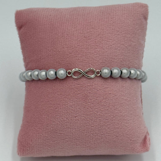 Armband "La Brisa – Bracelet Infinity Silver Pearl"