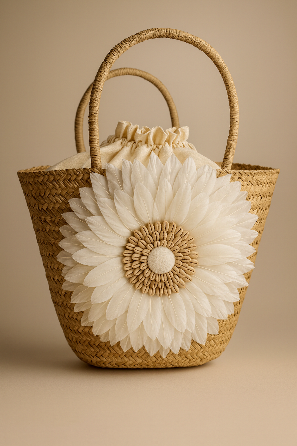 La Brisa Flower Tote white