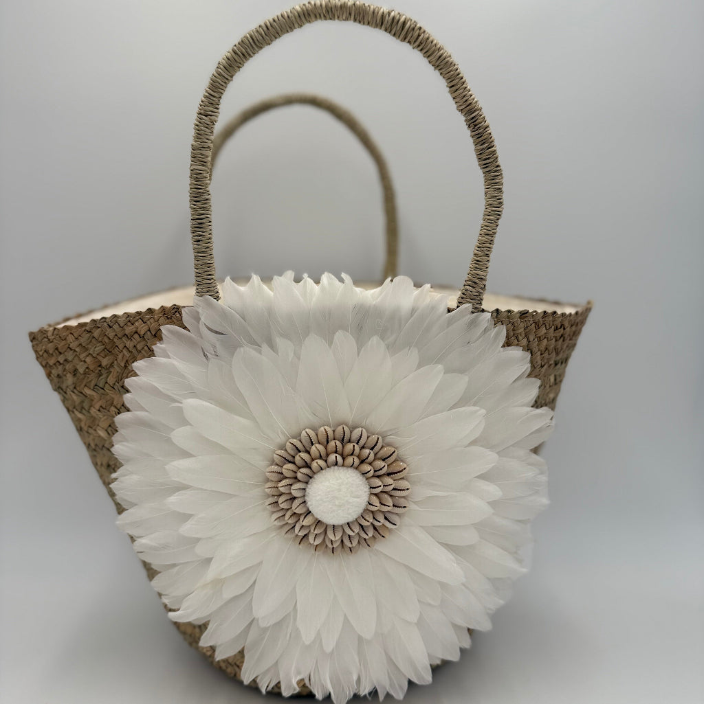 La Brisa Flower Tote White